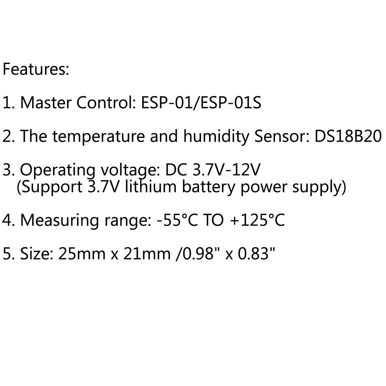 ESP8266 ESP-01/01S DS18B20 Temperature Humidity WiFi Wireless Sensor Module