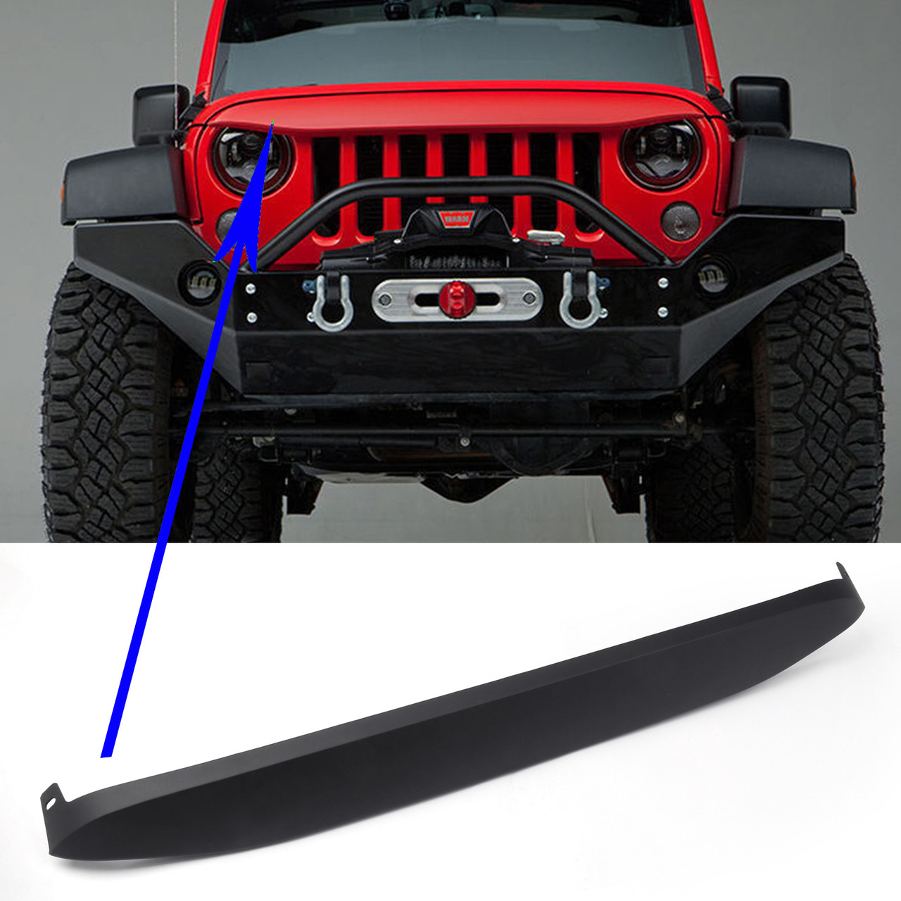 Nighthawk Light Brow Angry Front Grille Look For Jeep Wrangler JK 07-17 Black