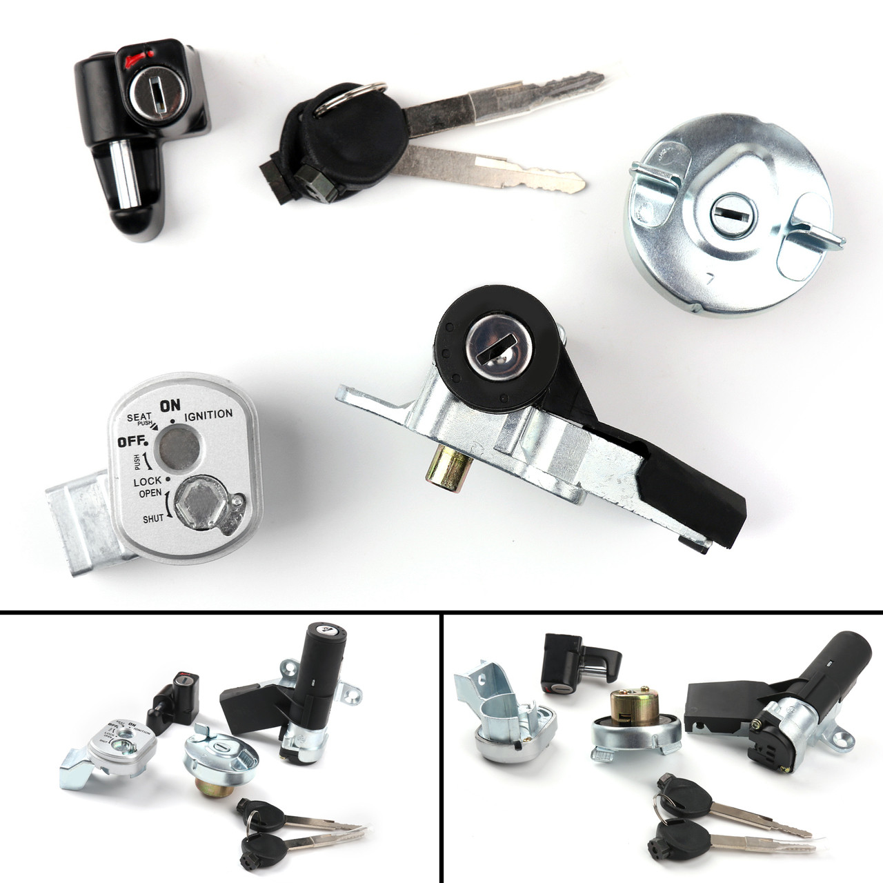 gnition Switch Fuel Gas Cap Seat Lock Key Kit For Honda NPS50 Ruckus 50 03-19