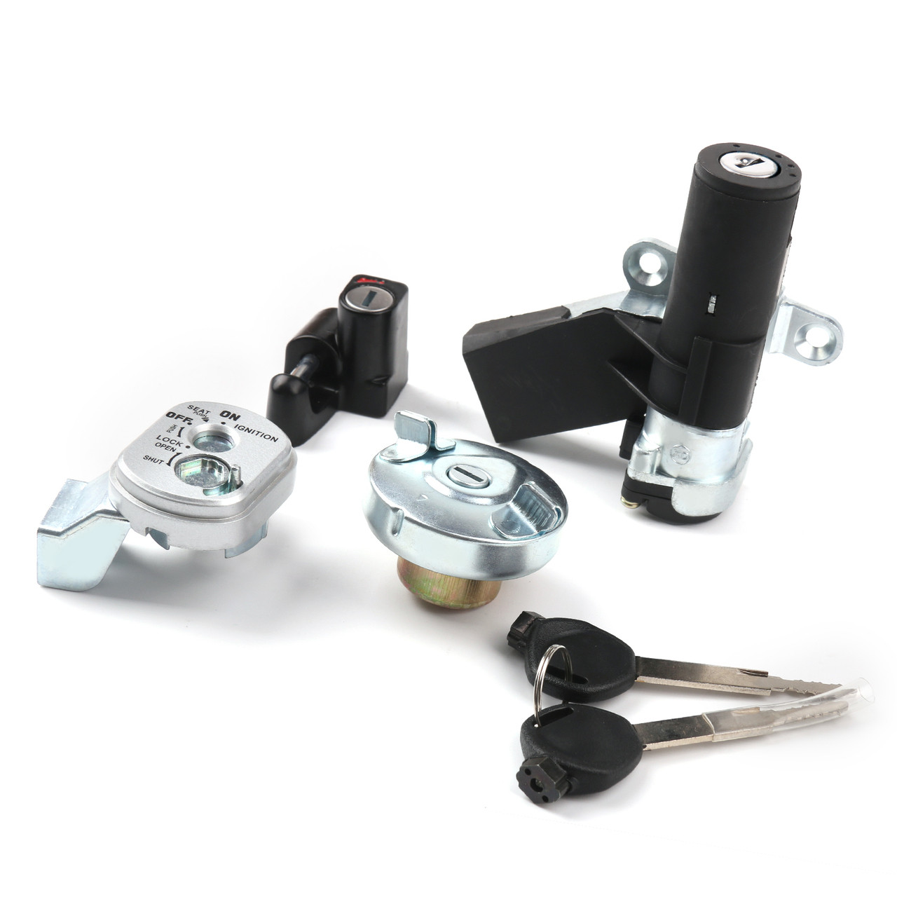 Ignition Switch Fuel Gas Cap Seat Lock Key Kit For Honda NPS50