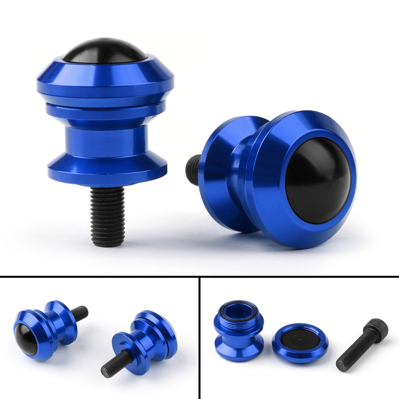 10mm Billet Swingarm Spools Sliders Universal For Kawasaki Ninja 250R 1000 ZX 6R ZX10R Blue