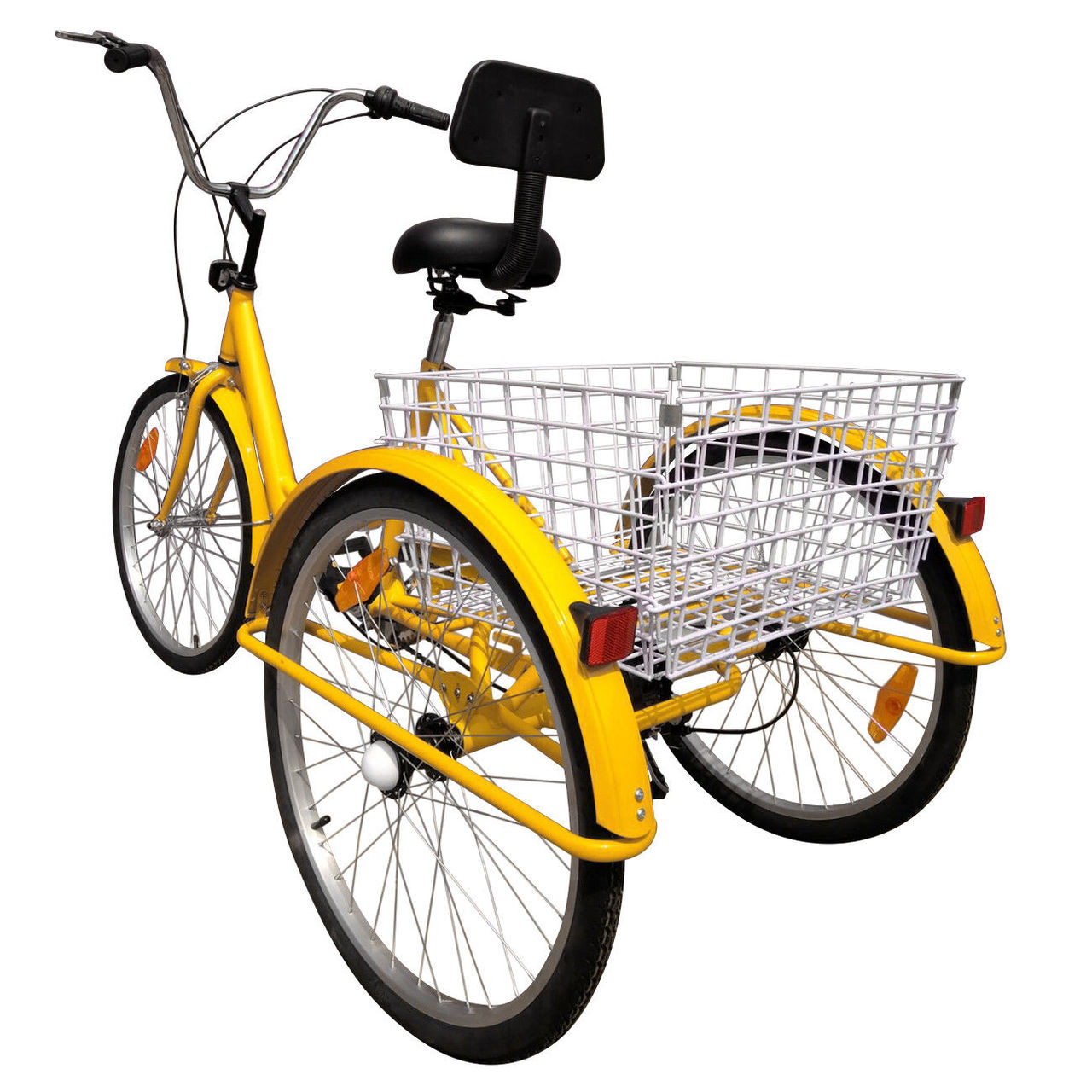 yellow adult tricycle