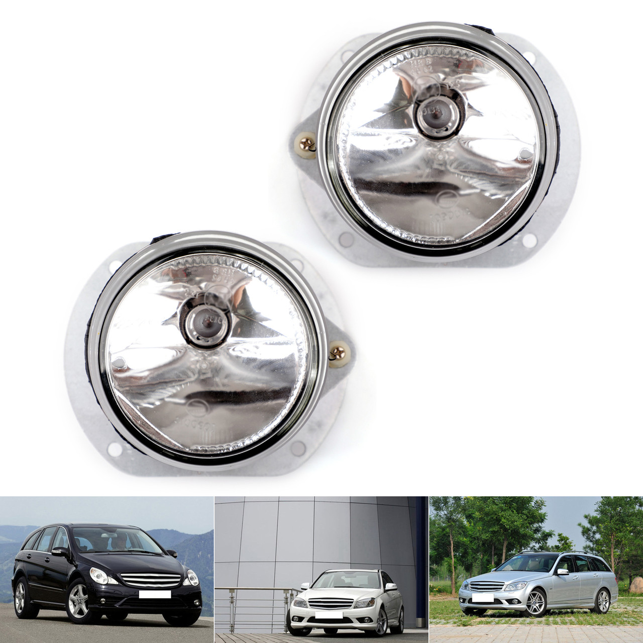 2 PCS Bumper Fog Front Light Lamp W/Bulb For Mercedes CLK350 ML320 ML450 ML550 R350 SLK300 SLK350