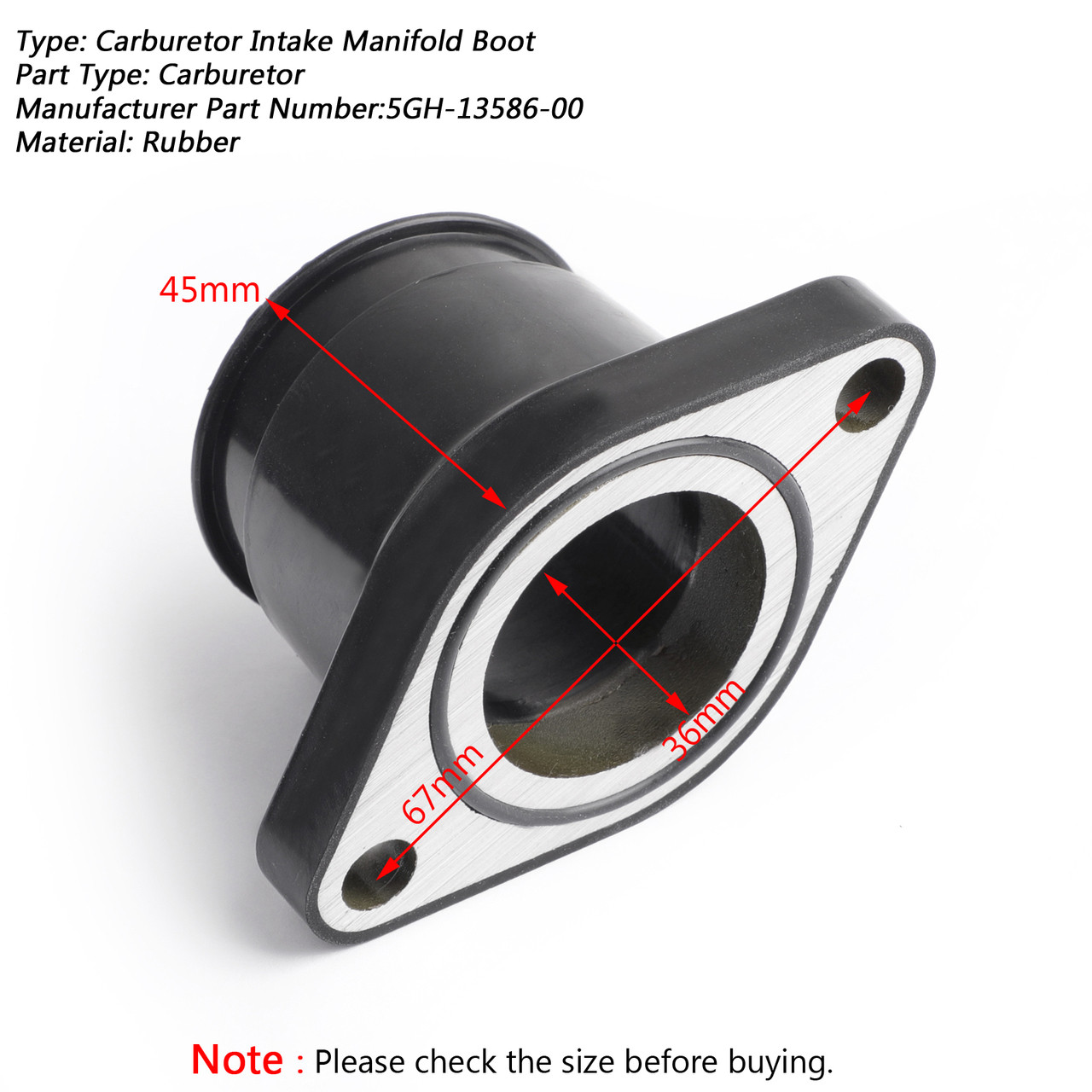 Intake Carburetor Boot 5GH-13586-00 For Yamaha YFM400F Grizzly YFM 450 400