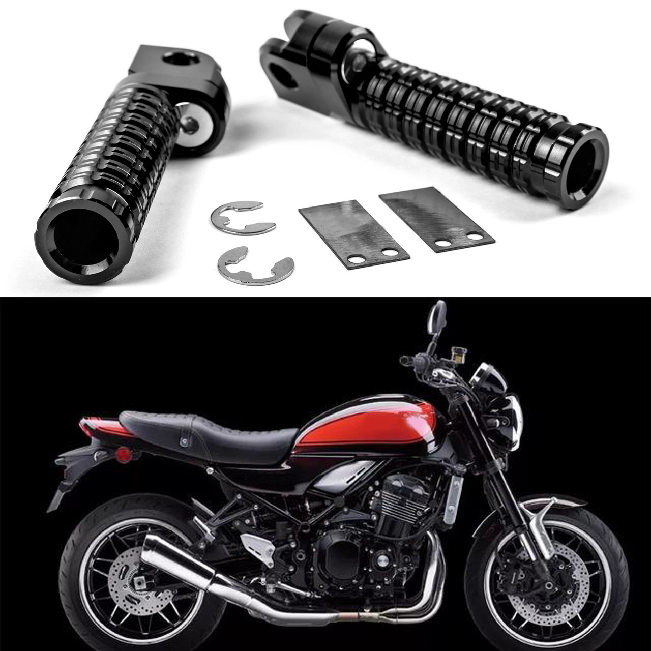 Front CNC Footpegs Footrests For KAWASAKI NINJA 250 R 300 400 R