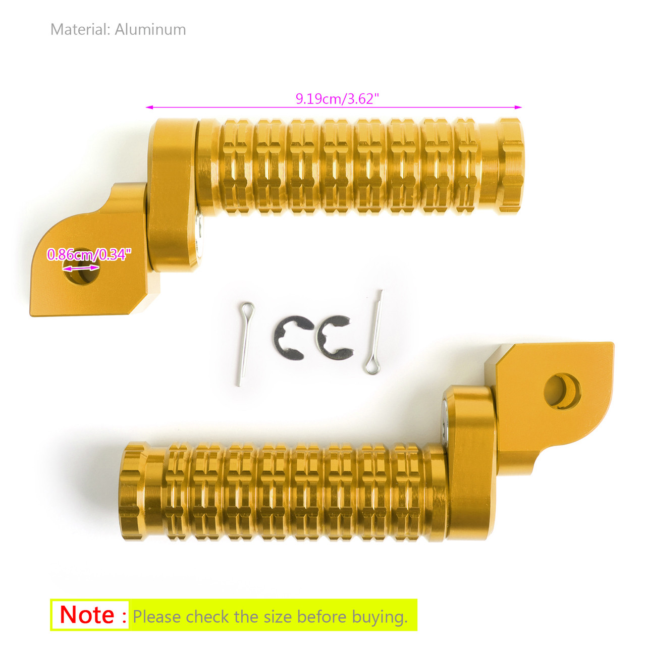 CNC Front Foot Pegs For CB600F 98-13 CB900F 02-07 CBF1000F 10-12 CBF600 08-10 CBR250R 11-14 VFR1200F 10-14 Gold