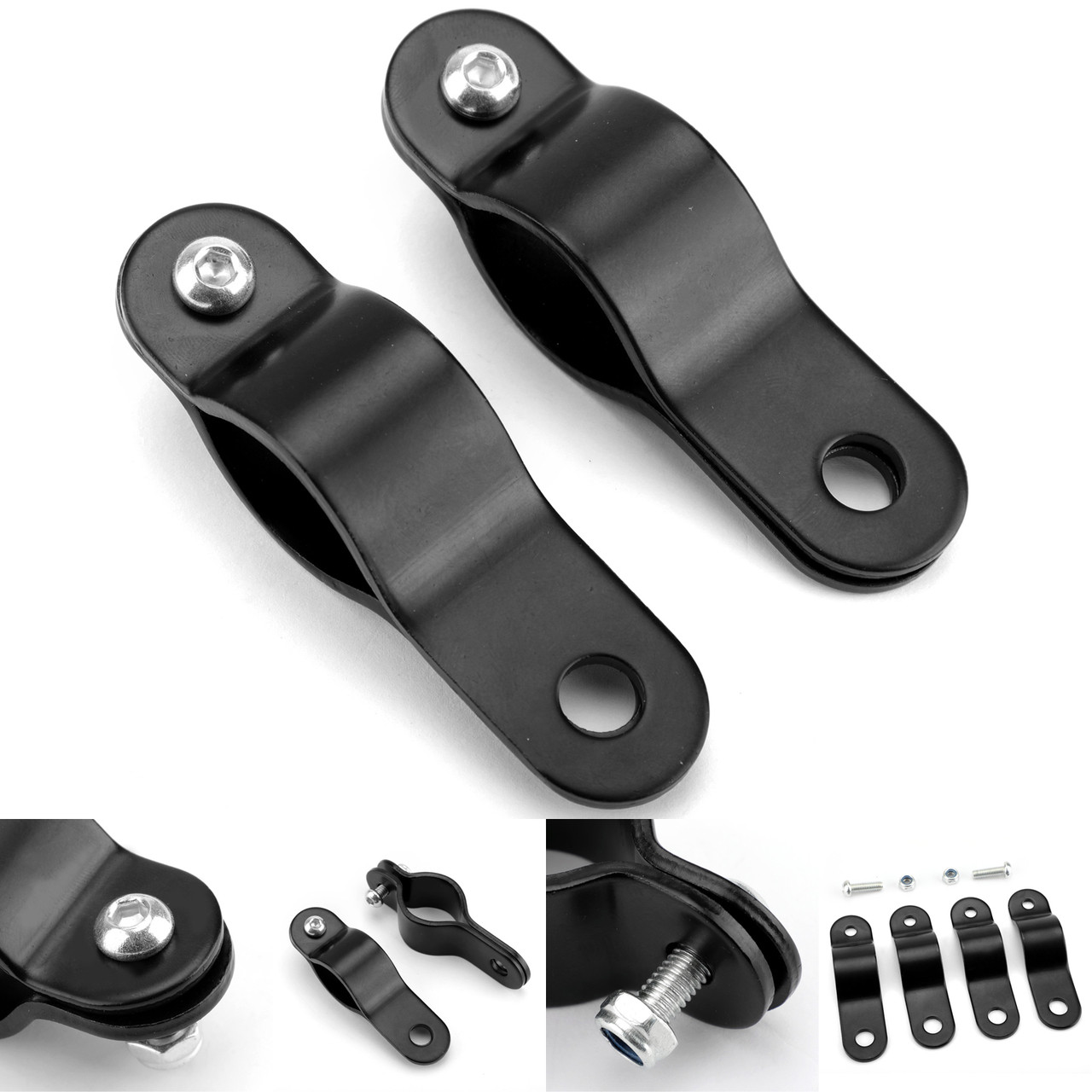 30-35mm Adjustable Bull Bar Light Foglight Mount Bracket Clamp Black