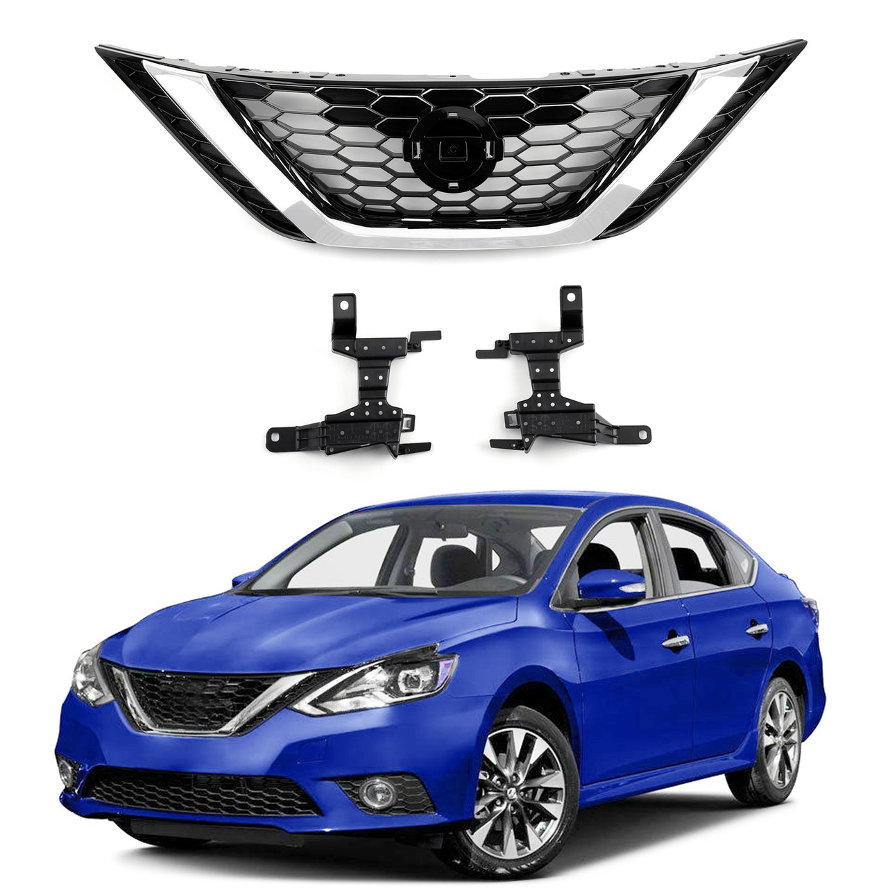 2016-2018 Nissan Sentra Front Bumper Upper Grille 62310-3YU0A