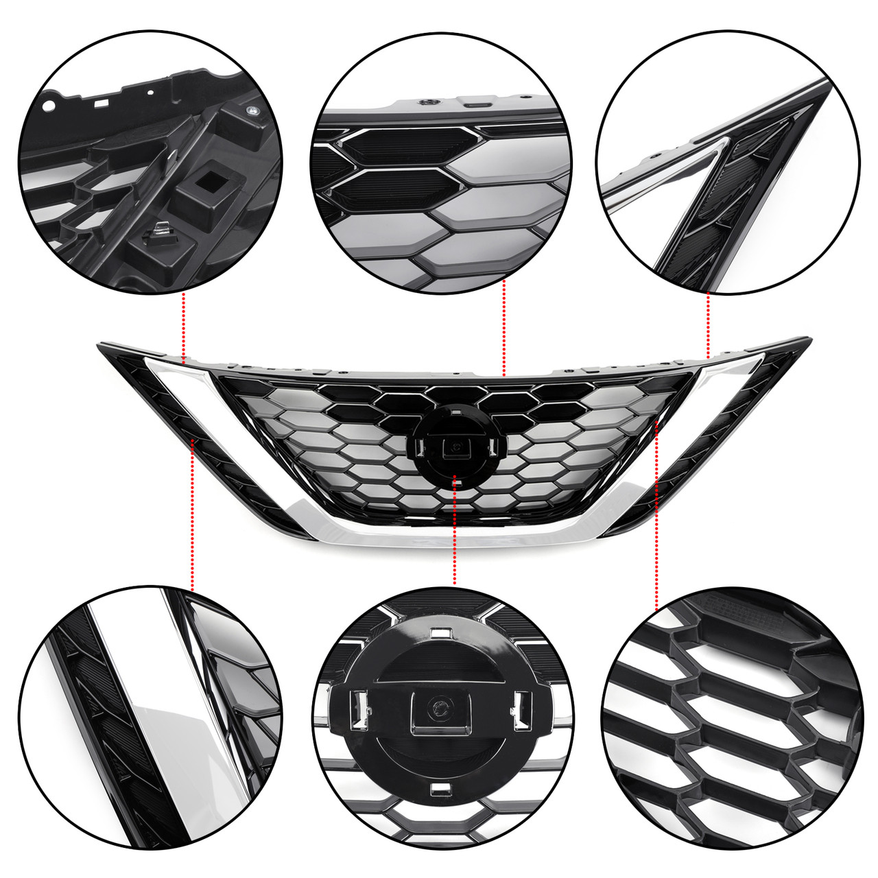 2016-2018 Nissan Sentra Front Bumper Upper Grille 62310-3YU0A