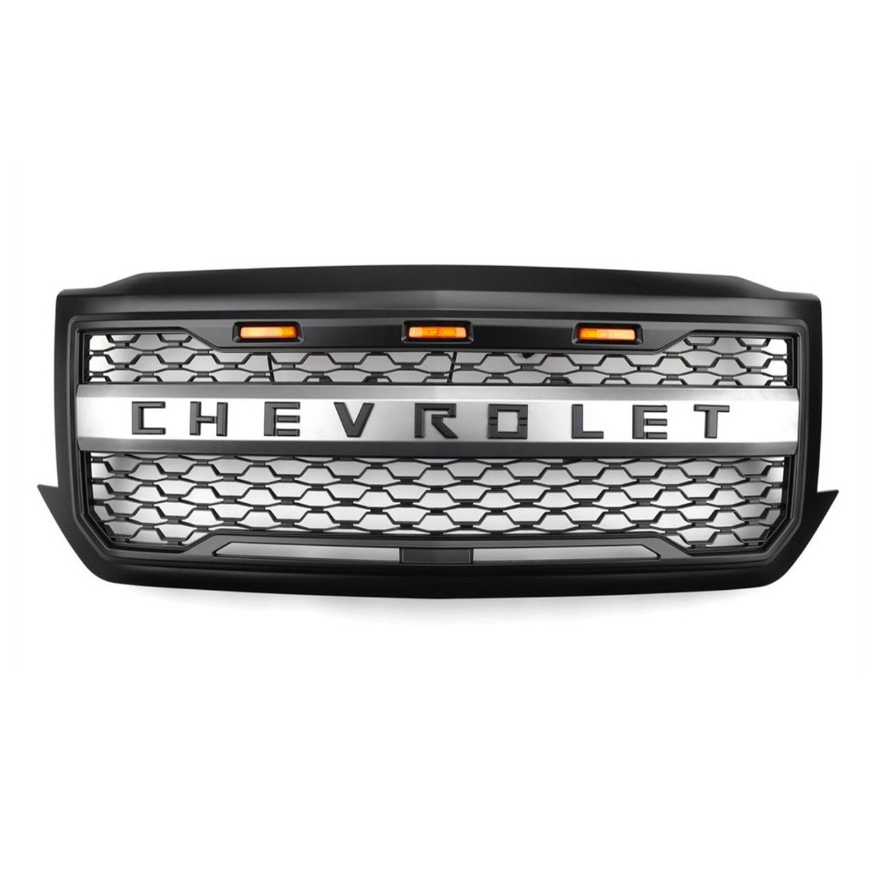 LED Front Grille For Chevrolet Silverado 1500 2016 2017 2018 Black