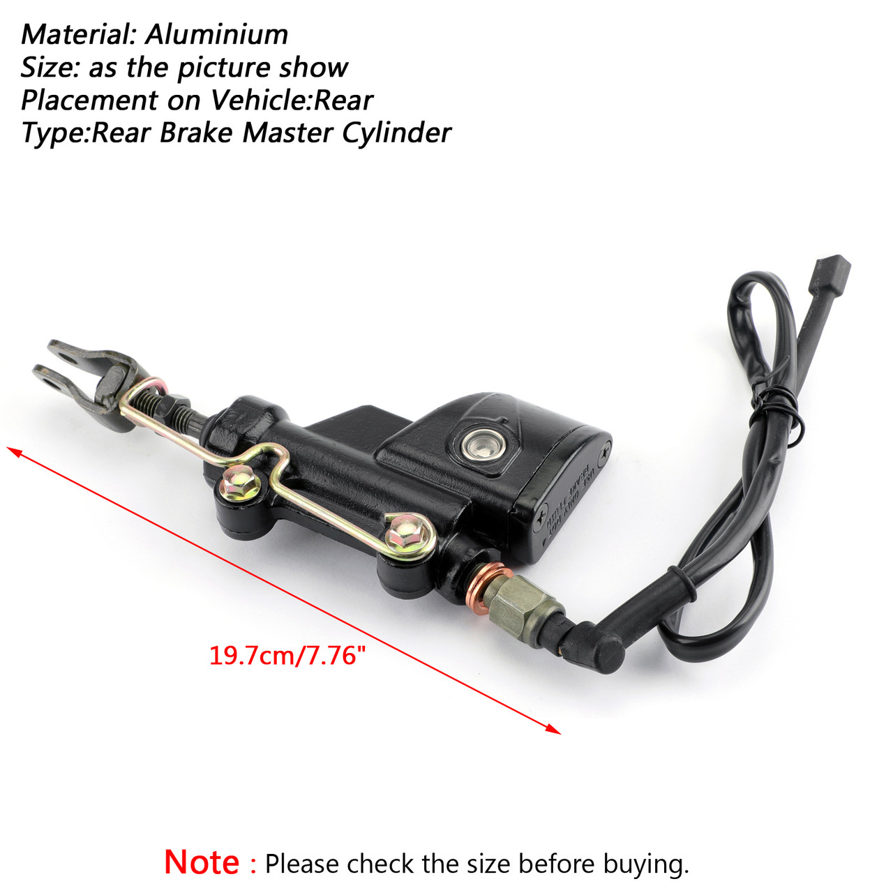 Rear Brake Master Cylinder For Apulia APR125-2 APR125-2F APR150-2 Black