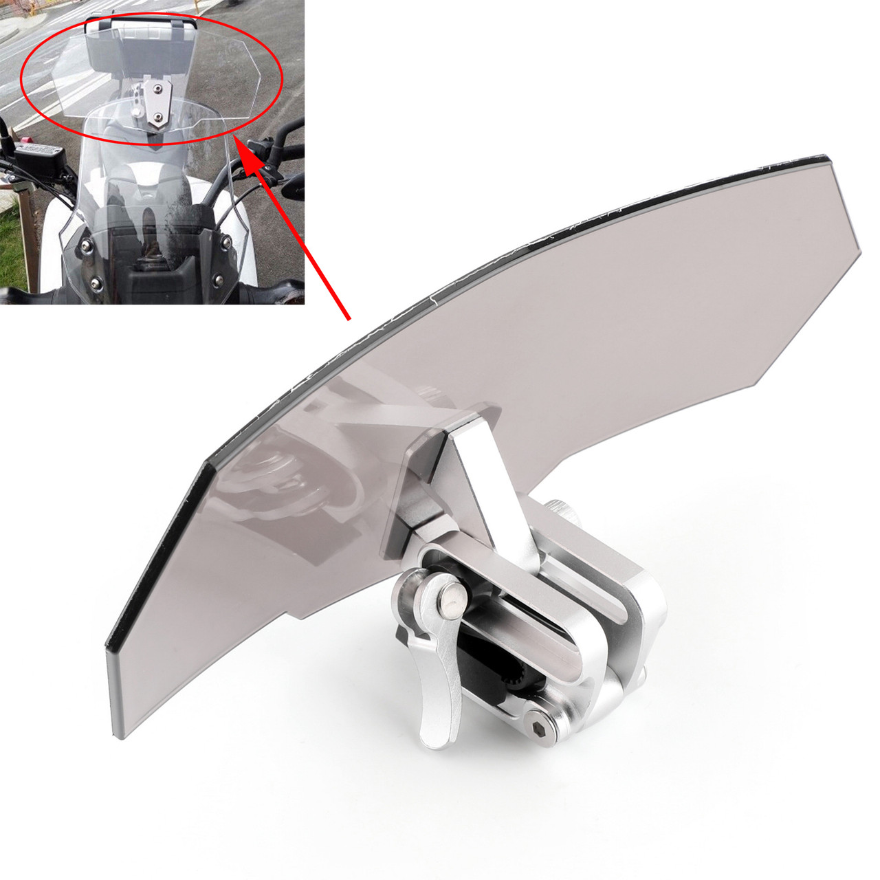 Universal Adjustable Windshield Extension Deflector For Honda Yamaha Smoke