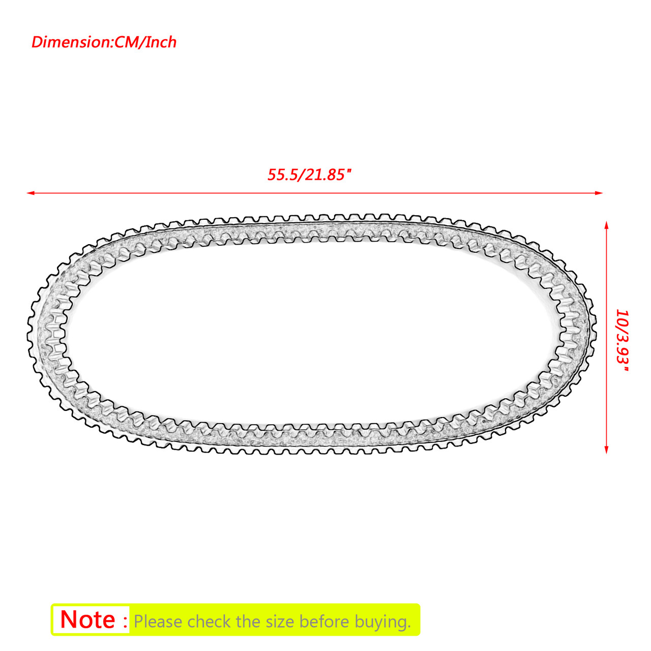 Drive Belt For Arctic Cat 440 Sno Pro 2006 660 Wide Track Bearcat Widetrack Turbo 06-08  Sno Pro 600 2013 Black