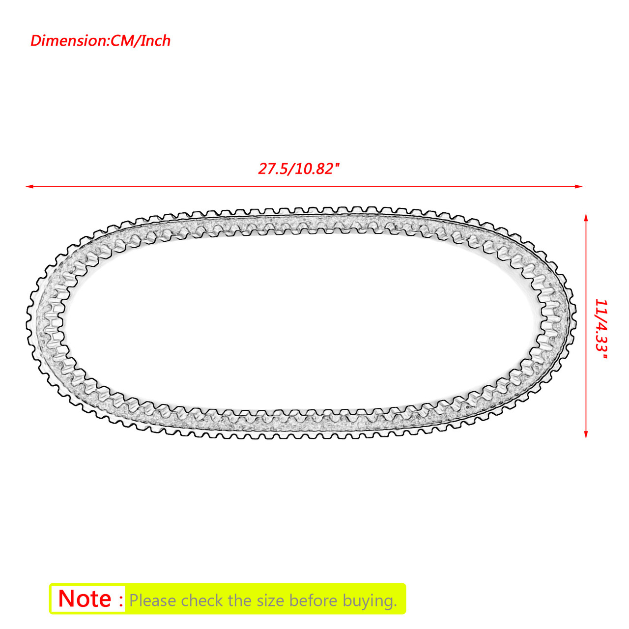 Drive Belt For Honda Metropolitan 02-09 CHF50 02-09 CHF50P 02-05 CHF50A CHF50PA 2004 CHF50PS 04-05 CHF50S 04-05 DIO Z4 SKX50S AF63 Black