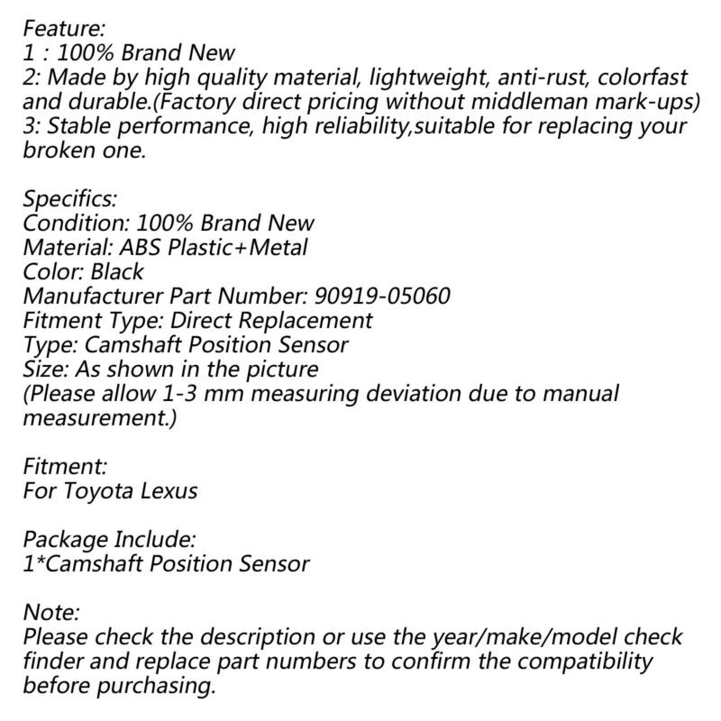 Camshaft Position Sensor 90919-05060 For Toyota & Lexus 2005-2020