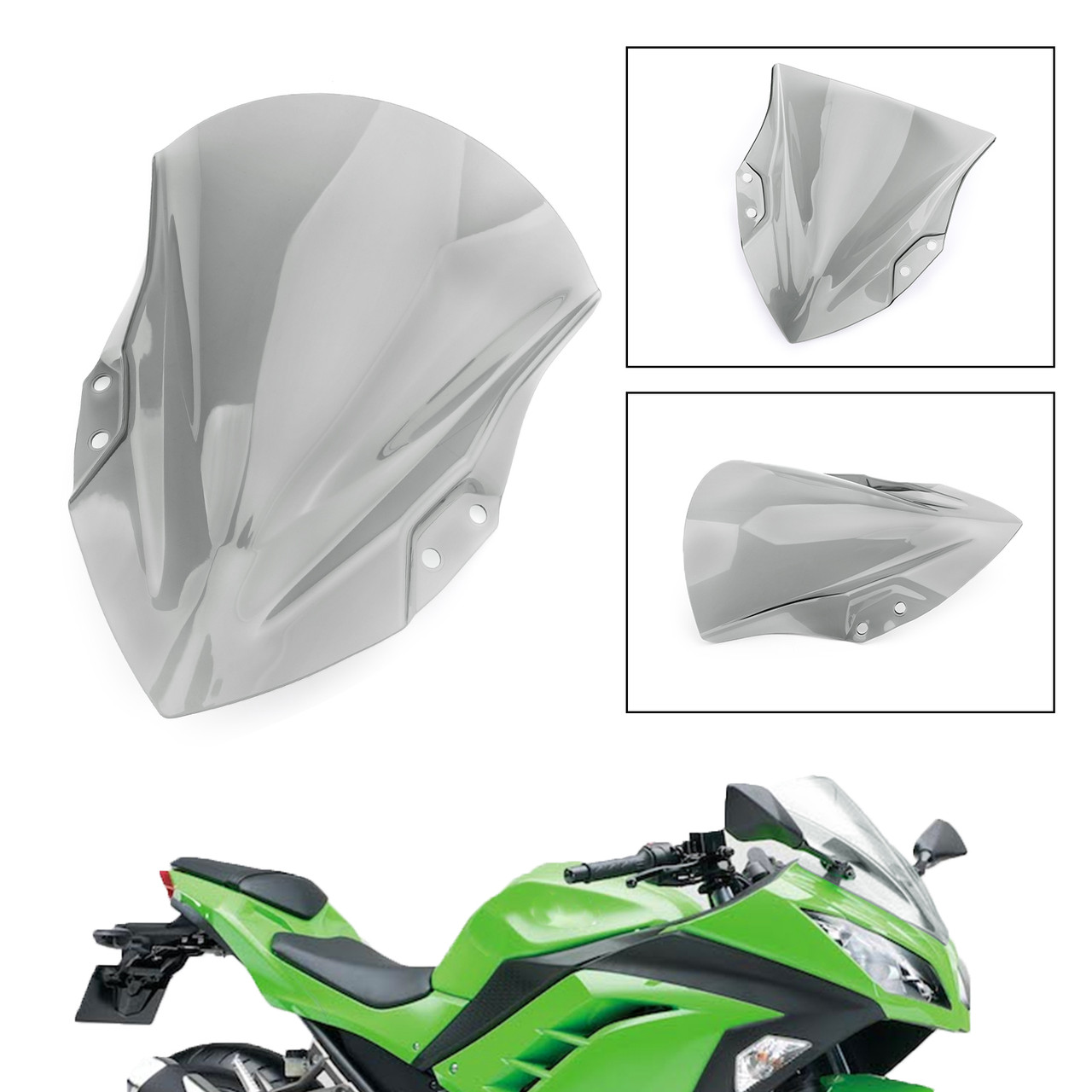 ABS Plastic Windshield Windscreen For Kawasaki Ninja 250 400 2018 Gray