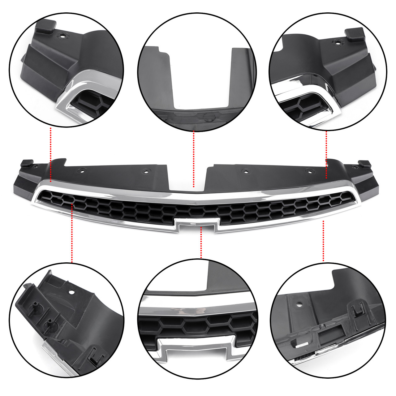 Front Upper Grill Inserts Trim Covers For Chevrolet Cruze 2009-2014 Black