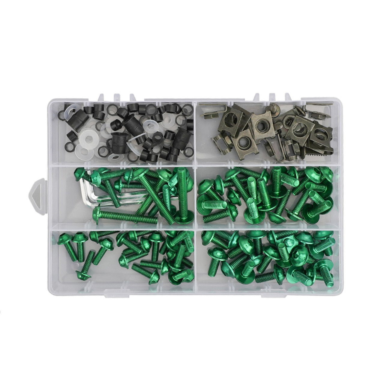 177PCS Sportbikes Fairing Bolts Kit M5/M6 Fastener Screws Green