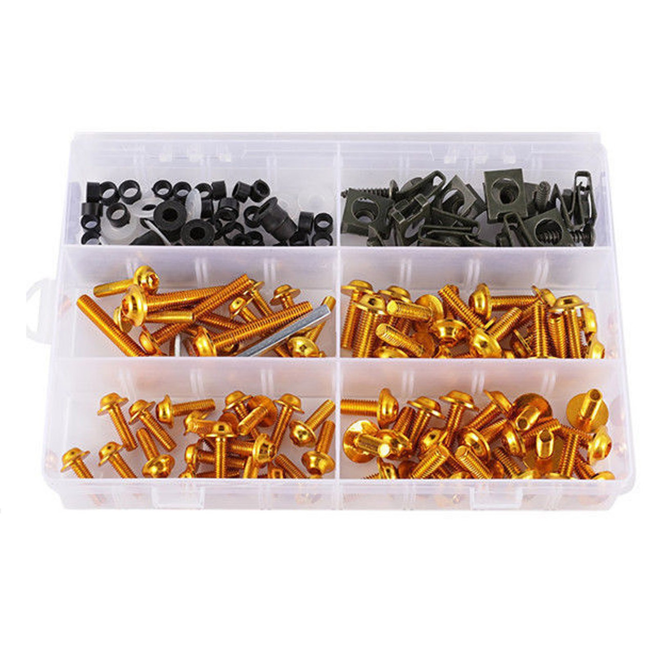 177PCS Sportbikes Fairing Bolts Kit M5/M6 Fastener Screws Gold