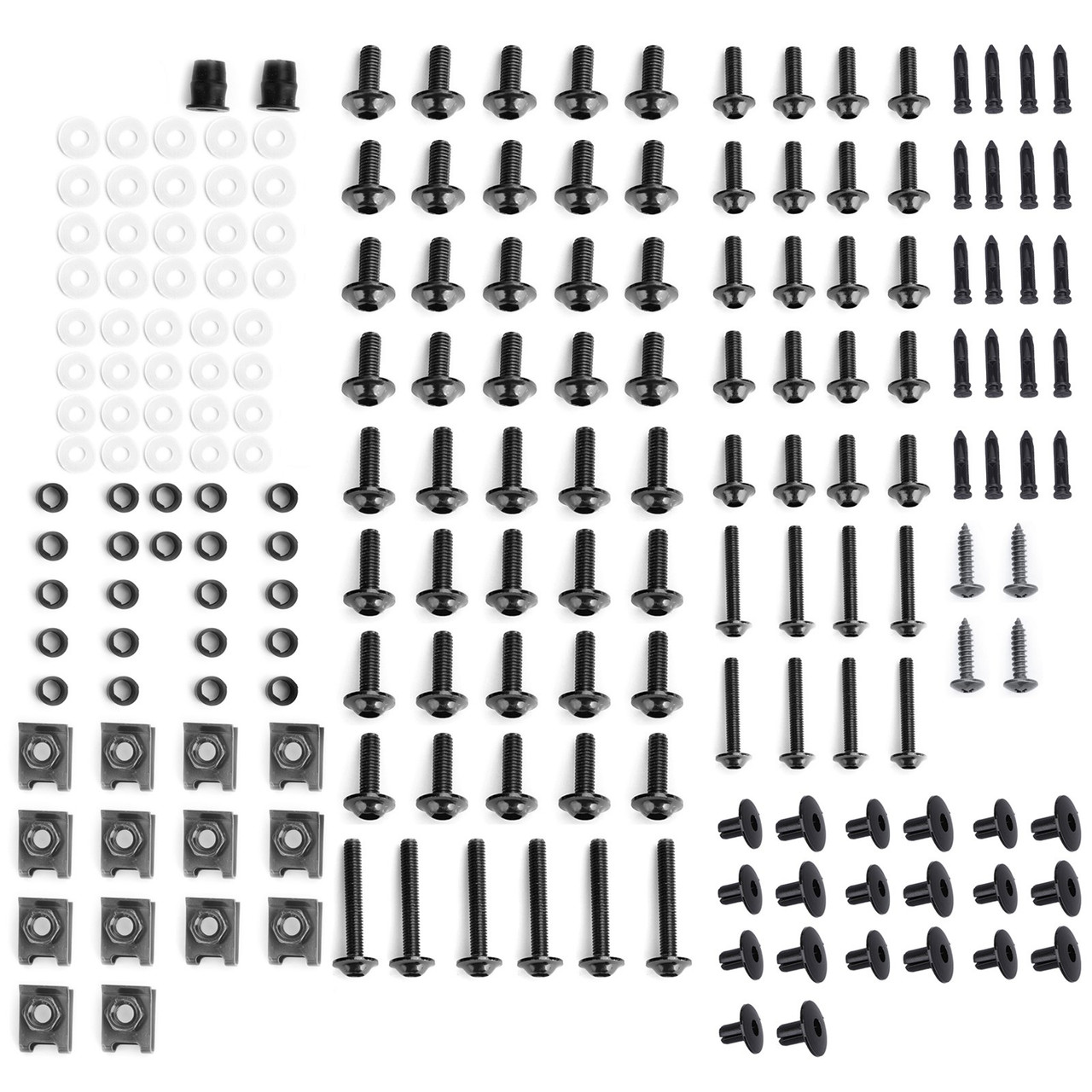 Fairing Bolt Kit Bodywork Screws for Kawasaki Concours 14 ER-6N GPz1100 Ninja 1000 300 500R 650R H2 ZX10R ZX11 ZX12R ZX14R ZX6R ZX7R ZX9R Versys 650 Zephyr 550 750 Black