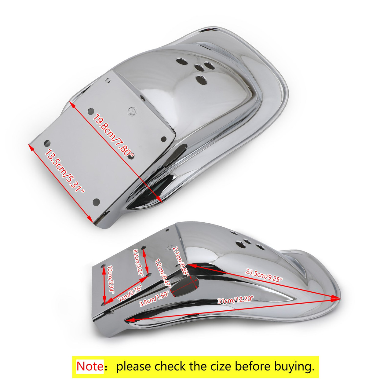 ABS Rear Fender Mudguard For For Kawasaki Z900RS Cafe 18-22 Chrome