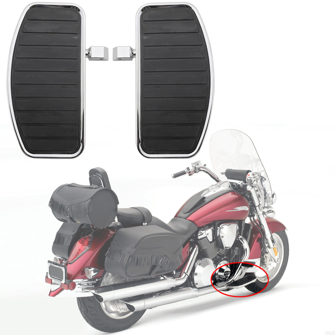 Front Rear Footboards Floorboard For most motorcycles Black