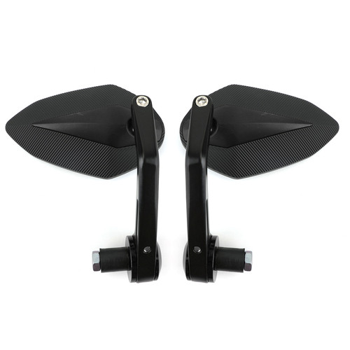 Sportbike 7/8" Handle Bar End Mirrors Universal Black