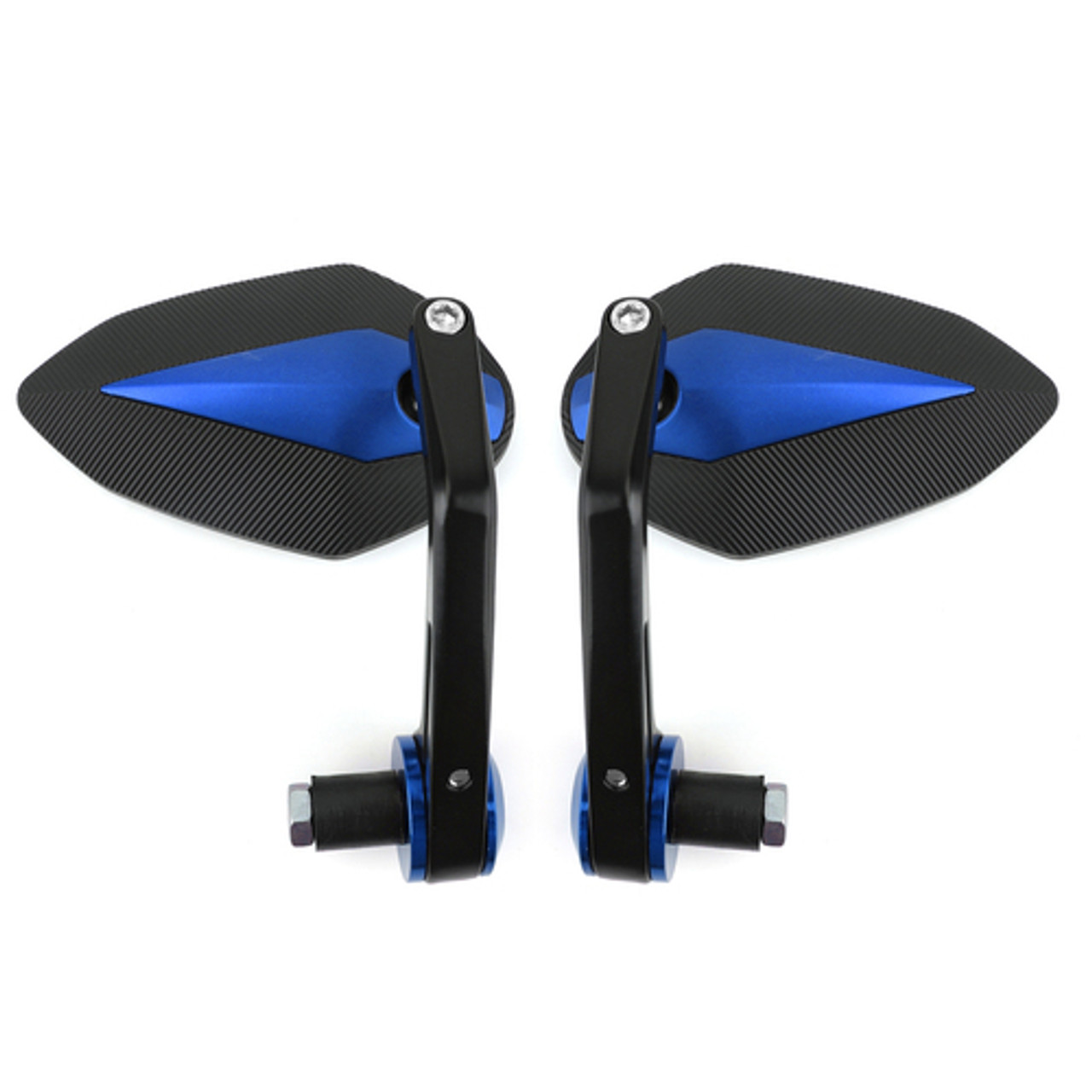 Sportbike 7/8" Handle Bar End Mirrors Universall Blue