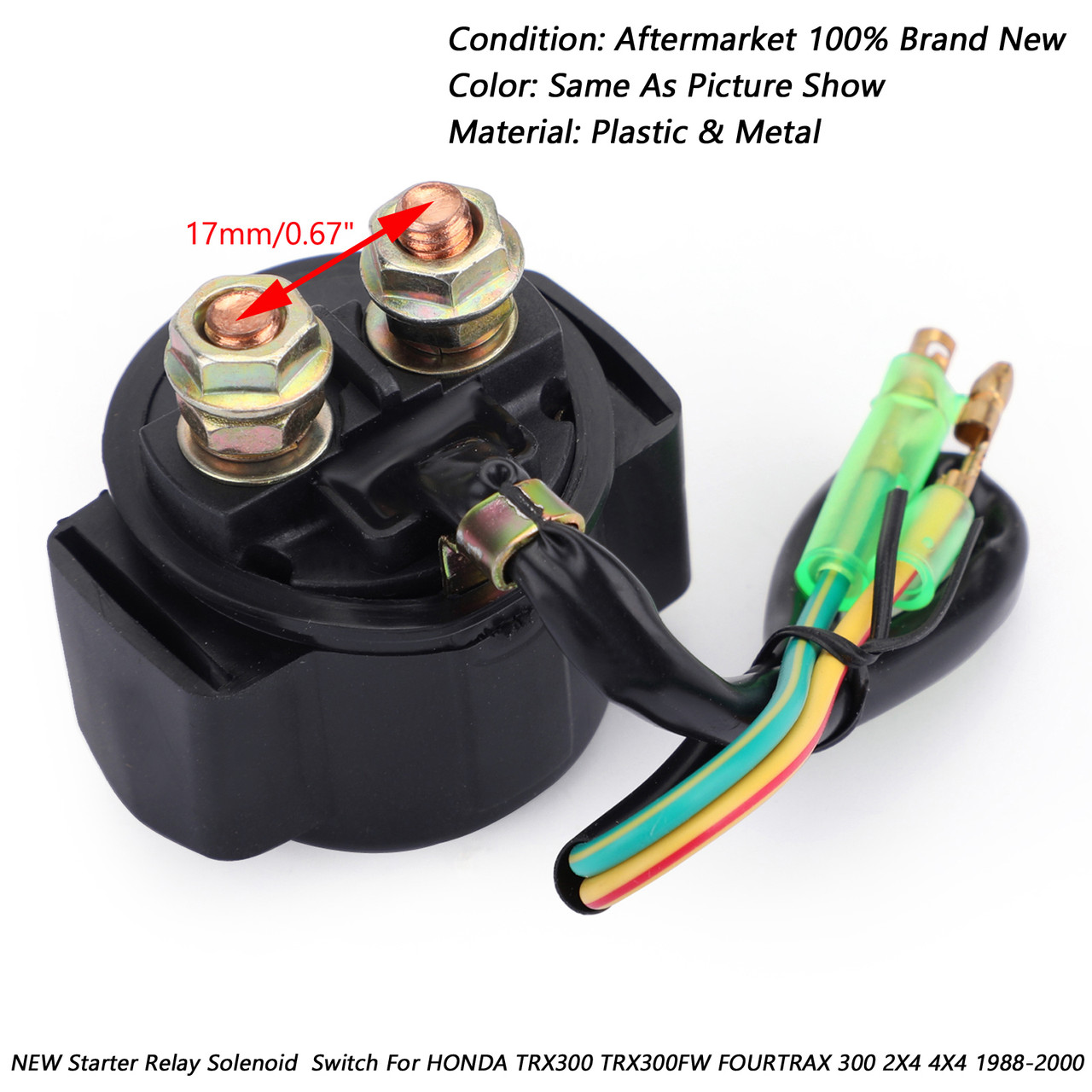 Starter Relay Solenoid For HONDA TRX300 TRX300FW FOURTRAX 300 2X4 4X4 88-00