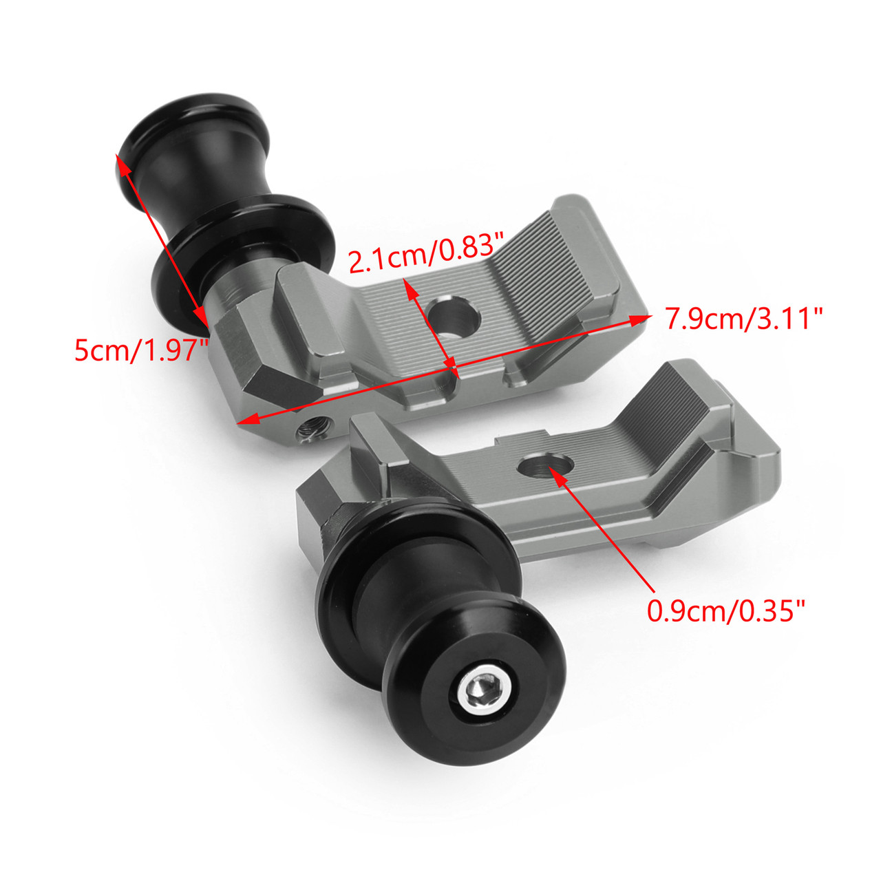CNC Chain Adjuster Block W/Swingarm Spools Slider For YAMAHA MT-07 FZ-07 14-18 Titanium
