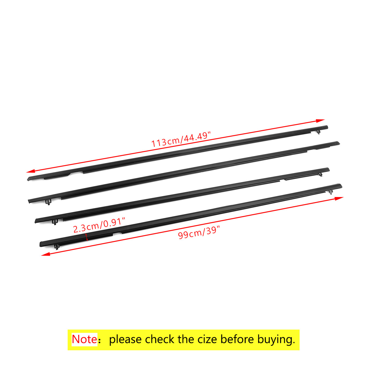 Weather Strip Outside Window Moulding Trim Belt For Honda Civic 06-11 Black