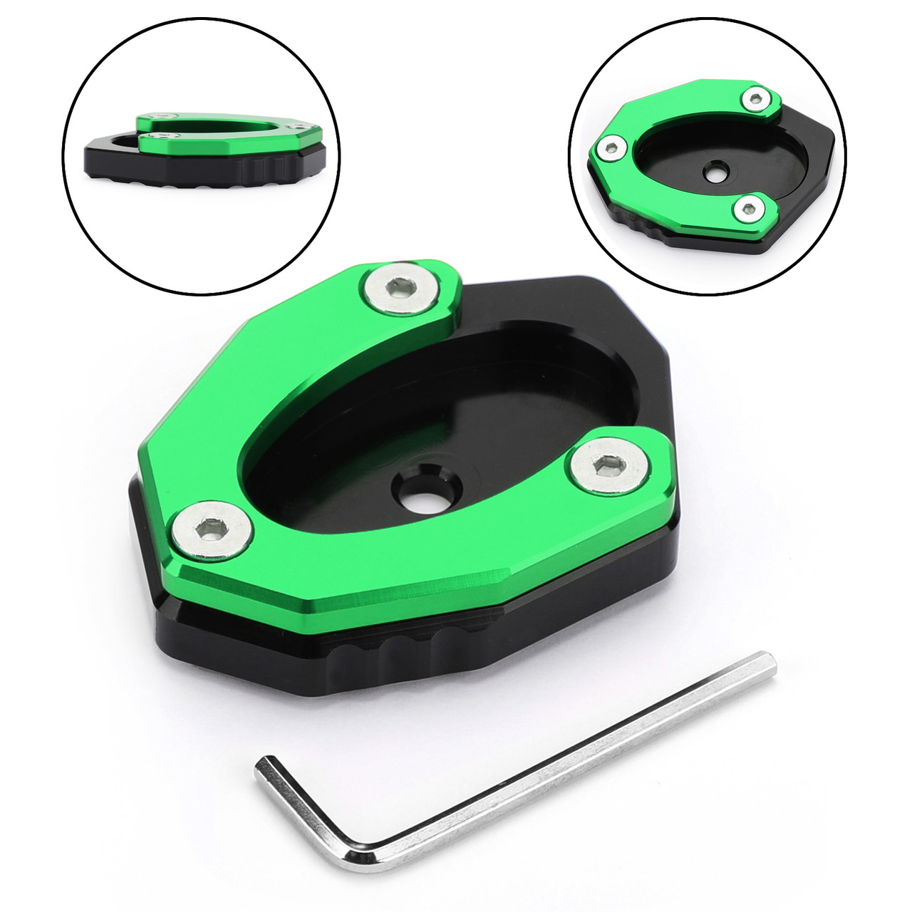 Side Stand Kickstand Pad Extension Plate For KAWASAKI Z900RS CAFE 18-19 Versys 1000 17-18 Green