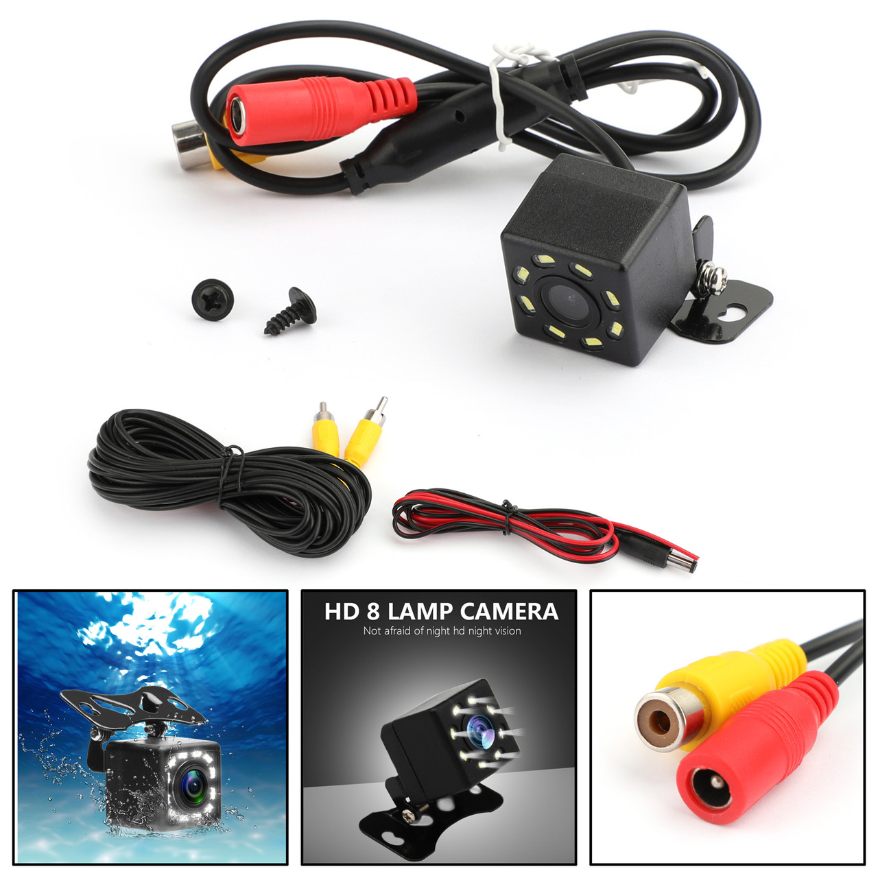 Car Rear View Backup Camera Reverse Parking License Plate System Waterproof 8LED