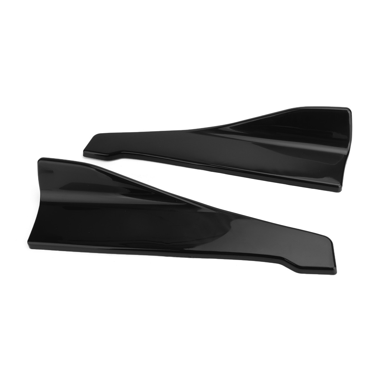 2pcs 48cm Skirt Spoiler Rear Lip Extension Rocker Splitters Winglet Wings Black