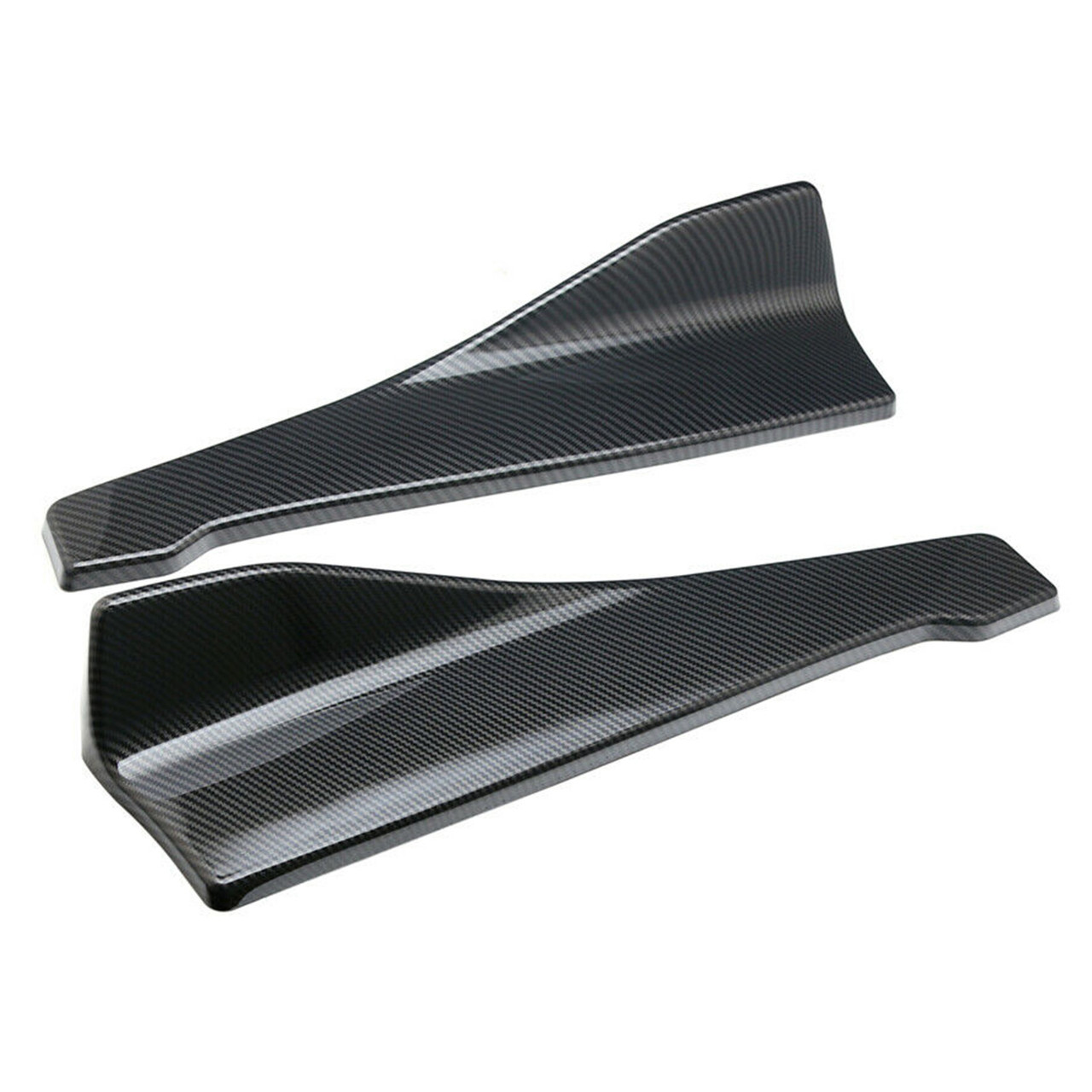 2pcs 48cm Skirt Spoiler Rear Lip Extension Rocker Splitters Winglet Wings Carbon