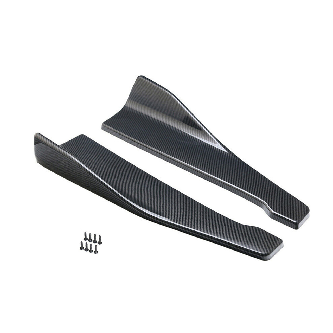 2pcs 48cm Skirt Spoiler Rear Lip Extension Rocker Splitters Winglet Wings Carbon