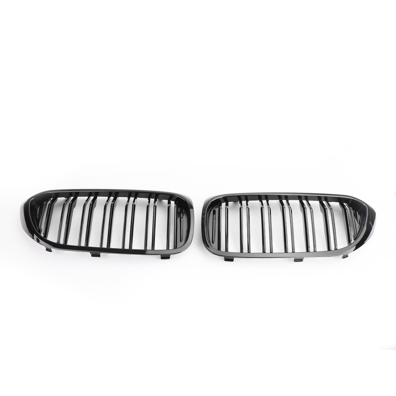 Double Rib Front Replace Grille For BMW 5Series G30 G31 Sedan 17-19 Glossy Black