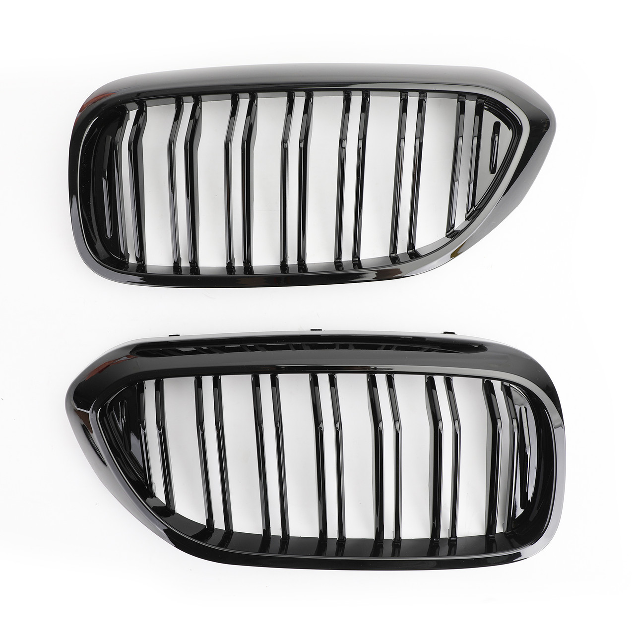 Double Rib Front Replace Grille For BMW 5Series G30 G31 Sedan 17-19 Glossy Black