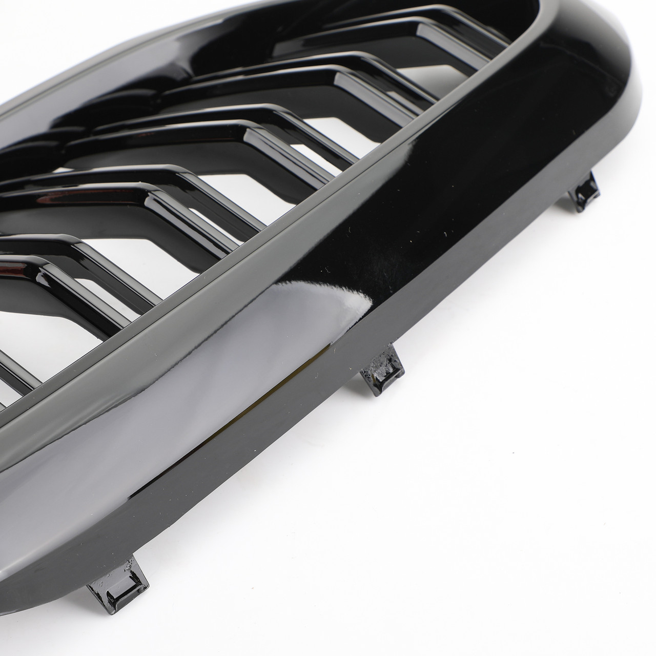 Double Rib Front Replace Grille For BMW 5Series G30 G31 Sedan 17-19 Glossy Black