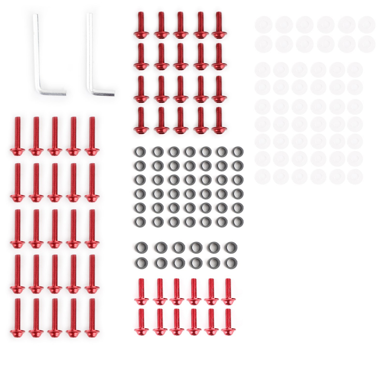 158pcs Fairing Bolt Windshield Screw Clip Fastener METRIC Universal Fit Red
