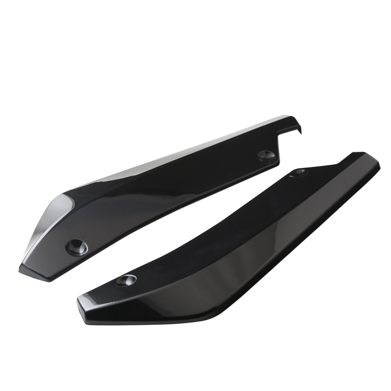 2x Gloss Black Car Rear Bumper Fin Canard Splitter Diffuser Valence Spoiler Lip Gblack
