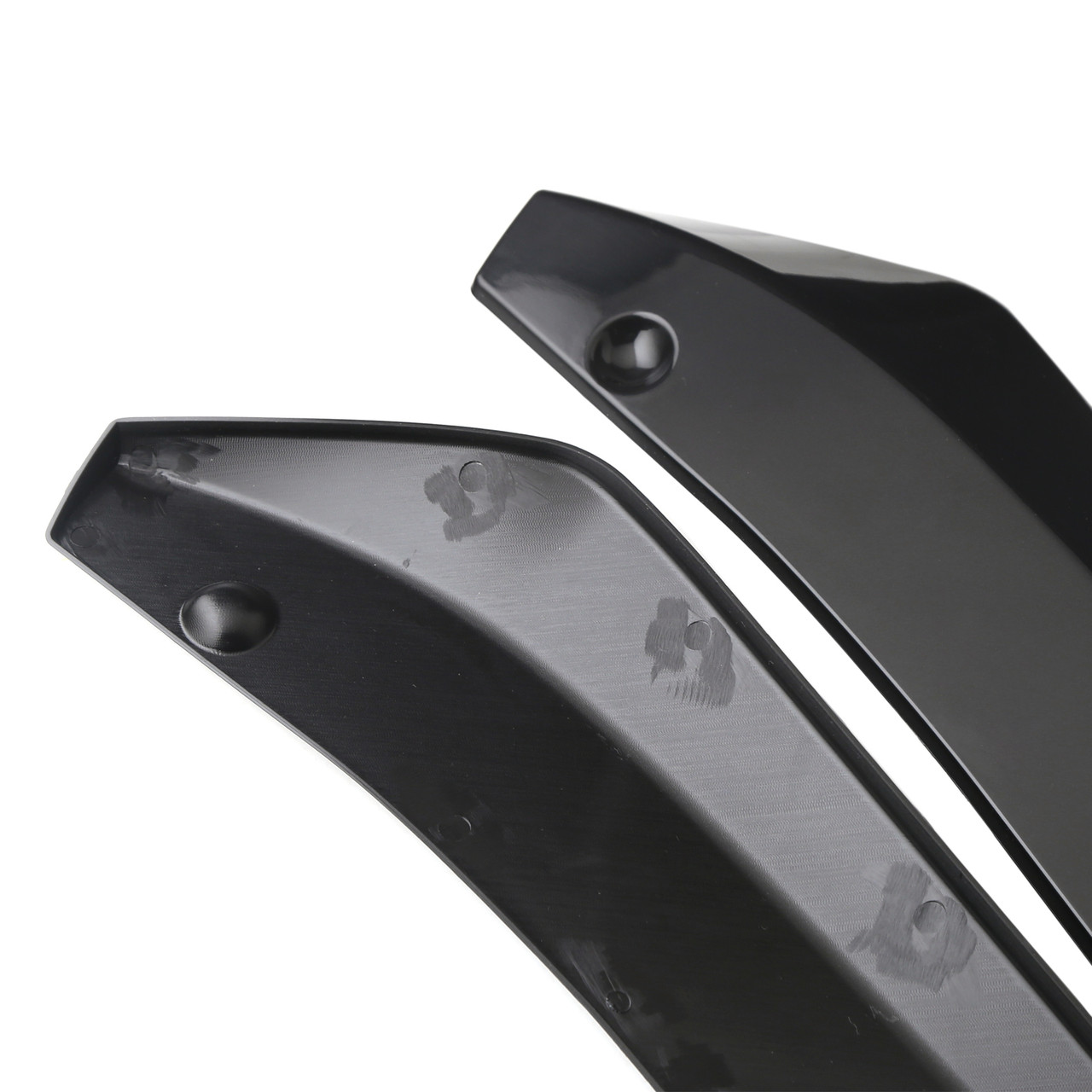 2x Gloss Black Car Rear Bumper Fin Canard Splitter Diffuser Valence Spoiler Lip Gblack