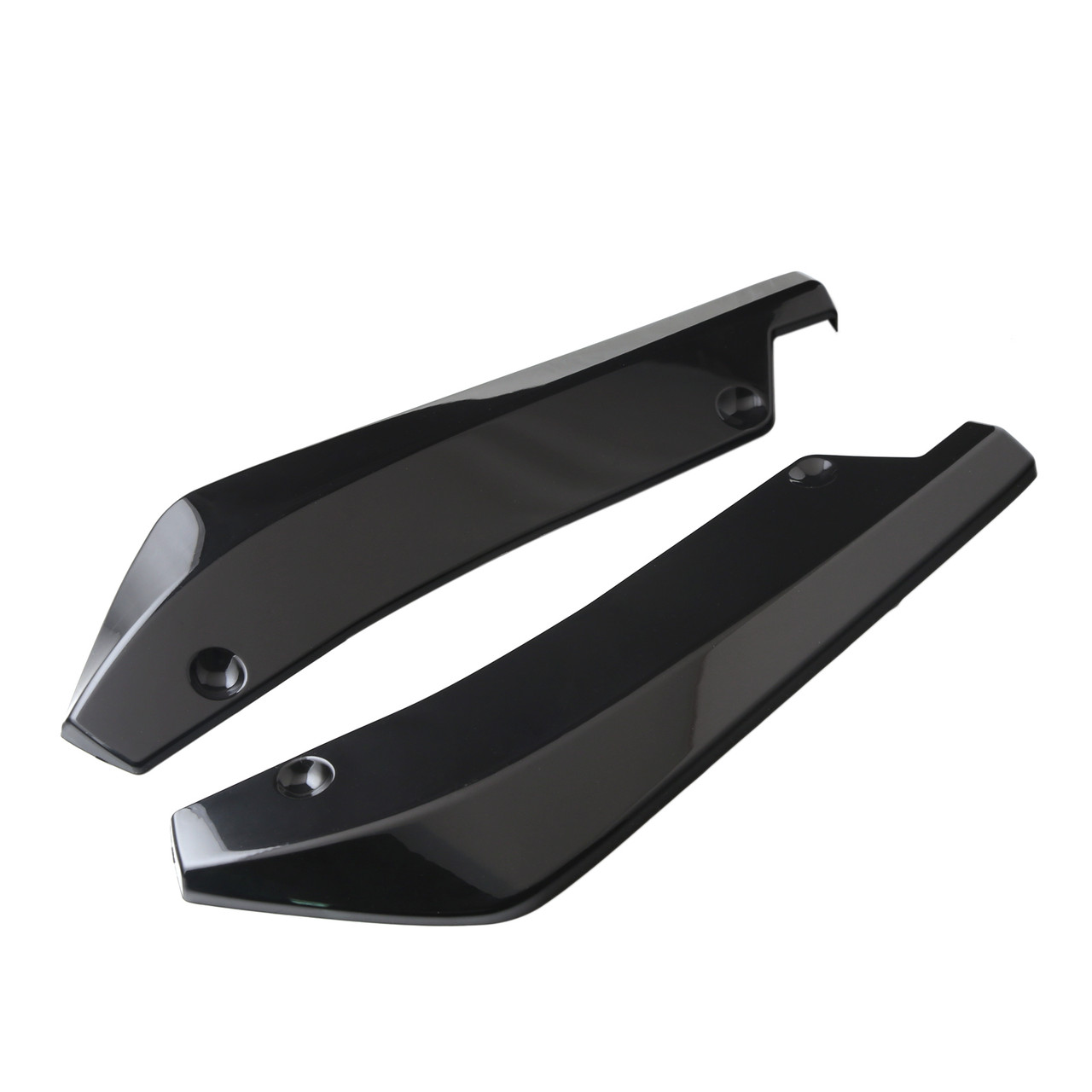 2x Gloss Black Car Rear Bumper Fin Canard Splitter Diffuser Valence Spoiler Lip Gblack