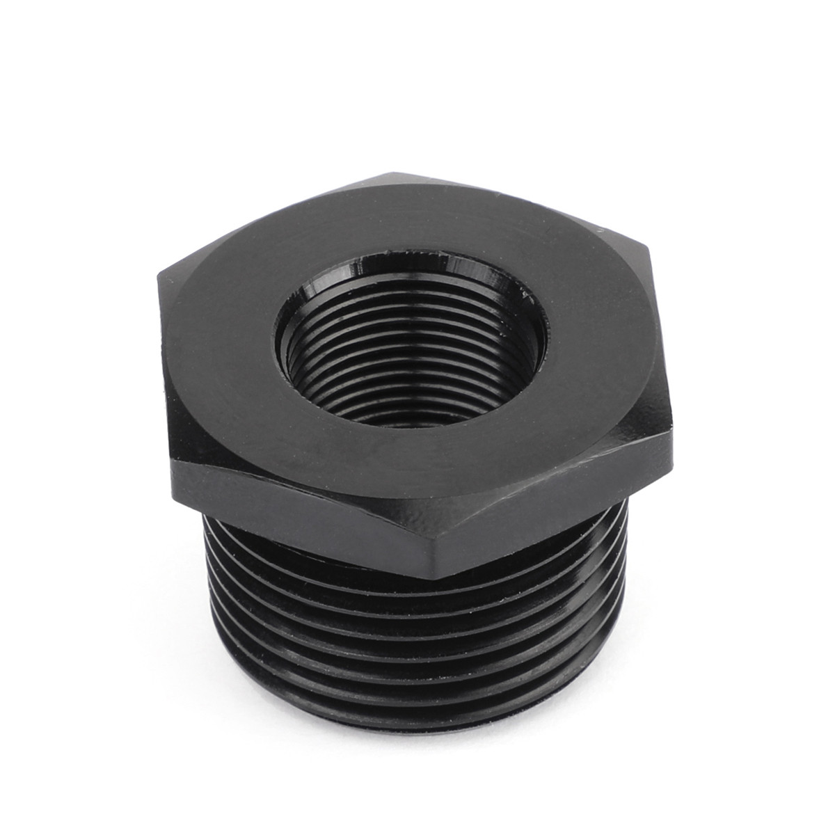 5/8-24 To 3/4 Npt Threaded Oil Filter Adapter Anodized Connector Black