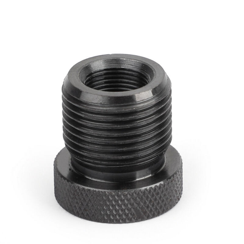1/2-28 to 13/16-16 Threaded Adapter Anodized Alum Automotive Oil Filter Black