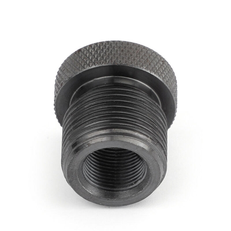 1/2-28 to 13/16-16 Threaded Adapter Anodized Alum Automotive Oil Filter Black