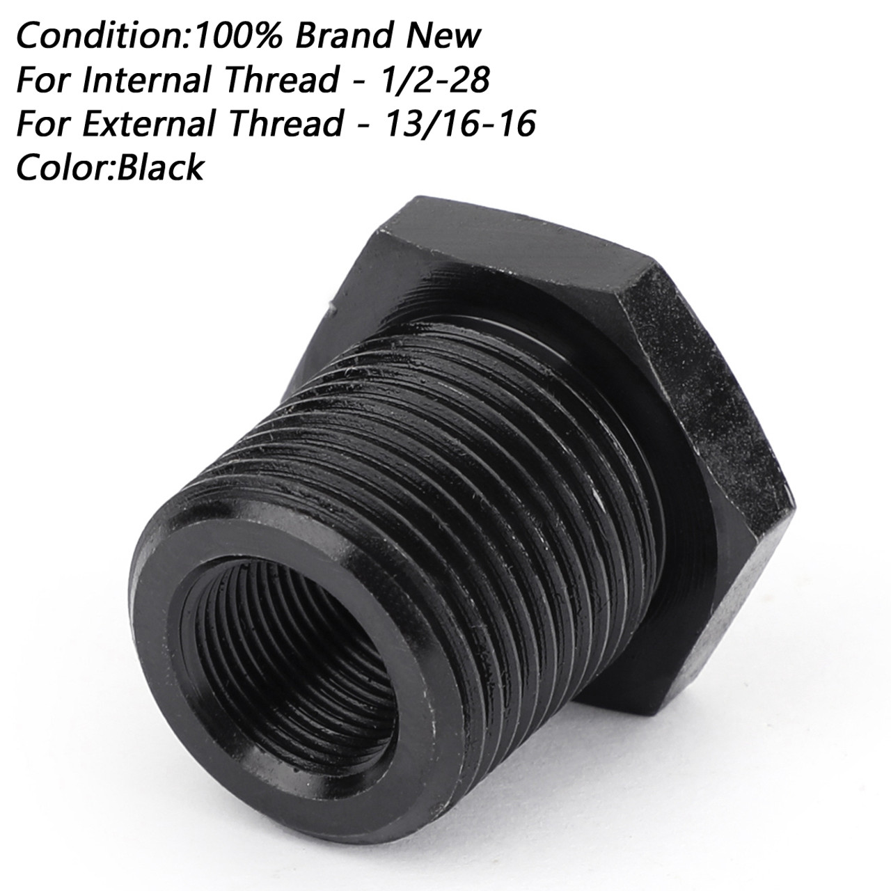 1/2-28 To 13/16-16 Oil Filter Threaded Adapter Stronger Than Aluminum Black