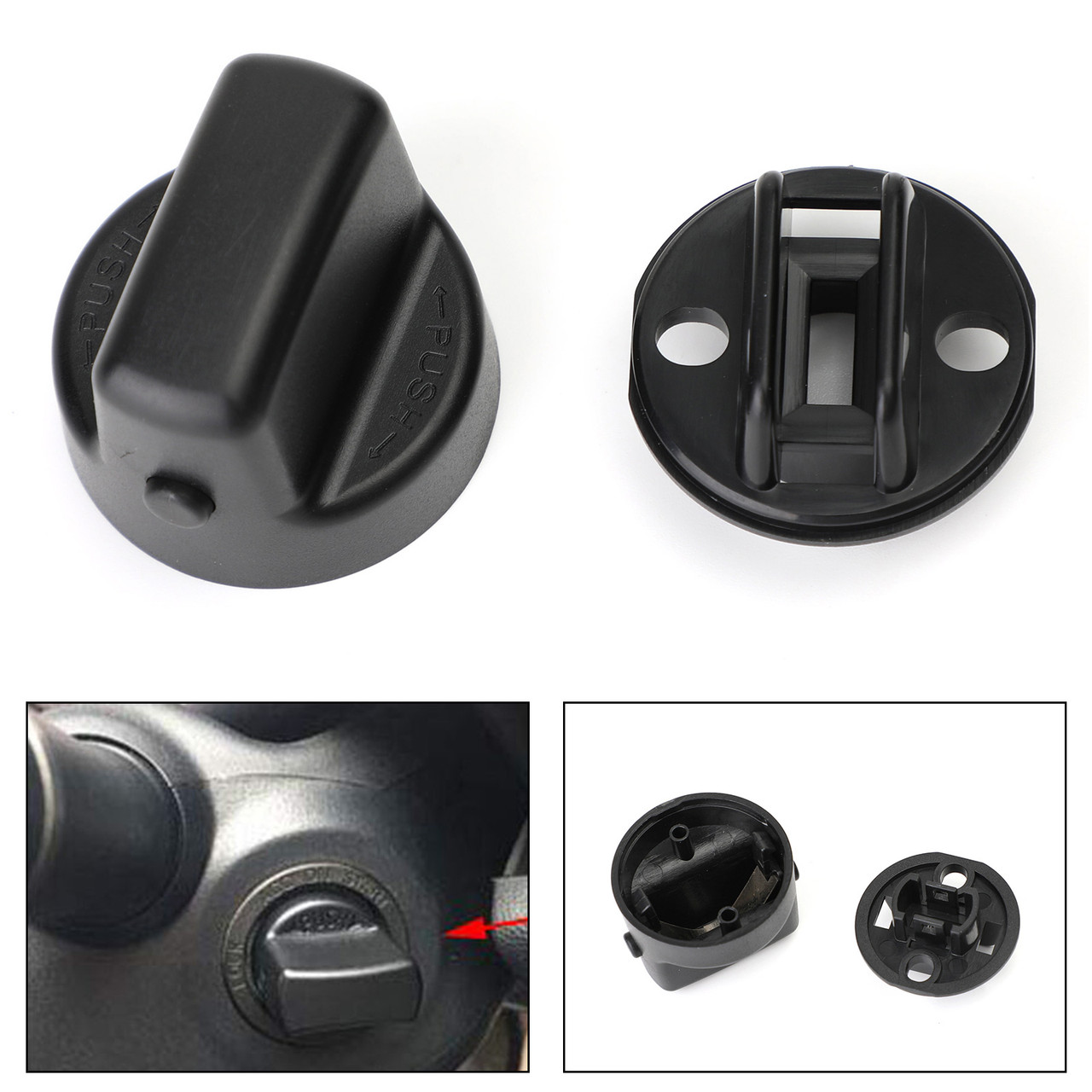 Ignition Key Knob Push Turn Switch & Base Mount Set For Mazda CX-9