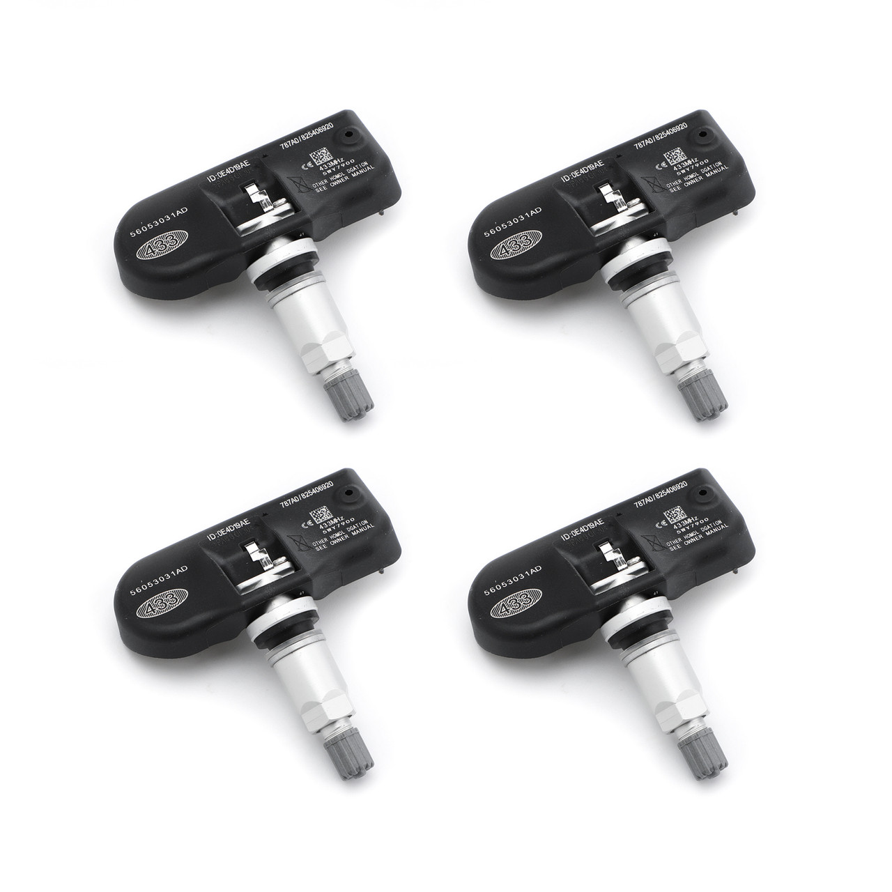 4PCS Tire Pressure Monitoring System Sensor 56053031AD For Chrysler 200 12-13 300 08 Sebring 08-09 Town & Country 08-12 Black