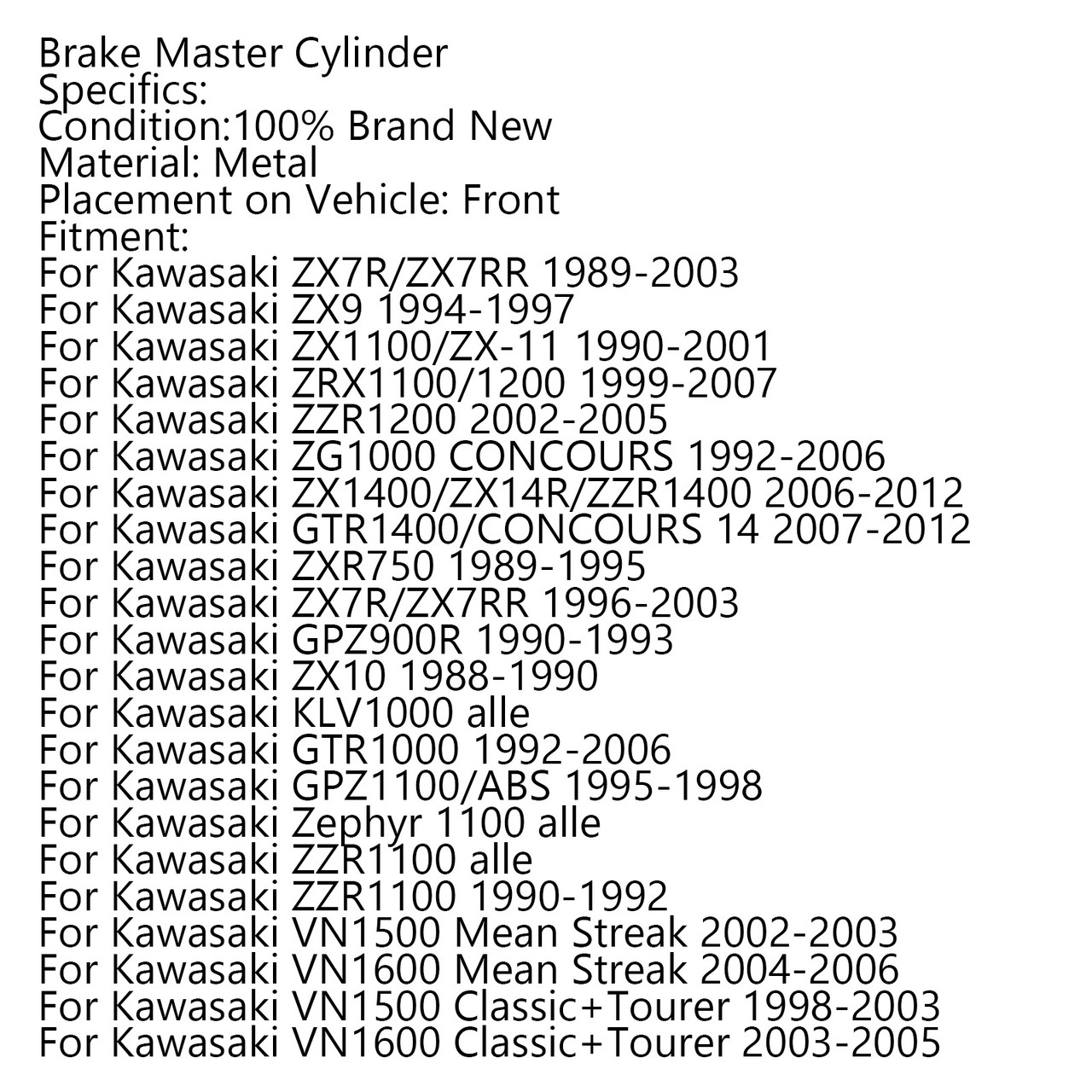 Brake Master Cylinder For Yamaha FJR 1300 03 XJR 04-09 MT-01 04-10 V-MAX 09-10 XJR1300 99-03 SUPERTENERE 12 Black